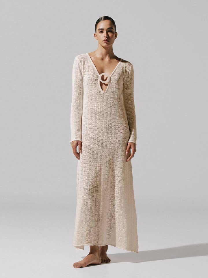 Moon Maxi Dress Ivory for wholesale by Baobab