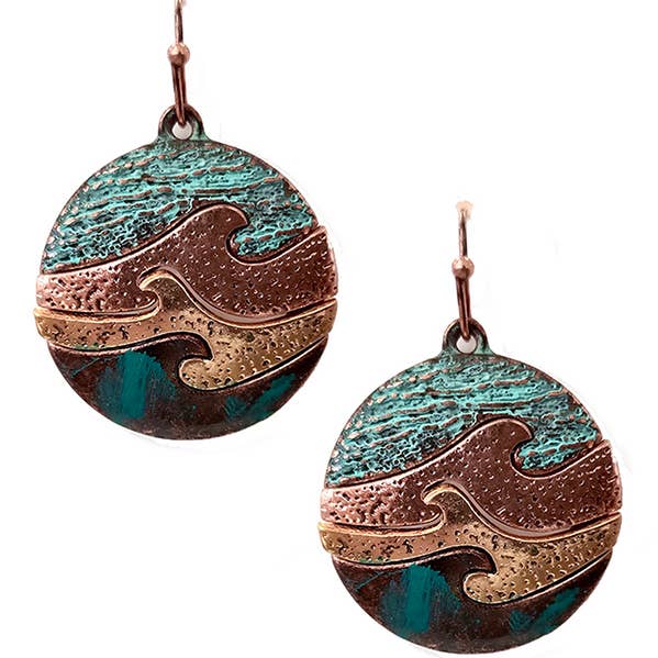 Jewelry Max - Wholesale Dangle Earrings - ( E251 ) SEALIFE WAVE DISC EARRING0