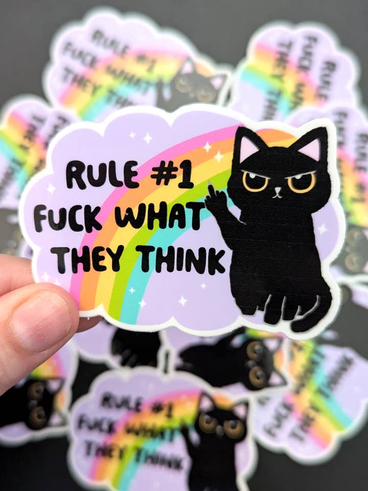 Autocollant Fuck What They Think pour la vente par All That Raaz