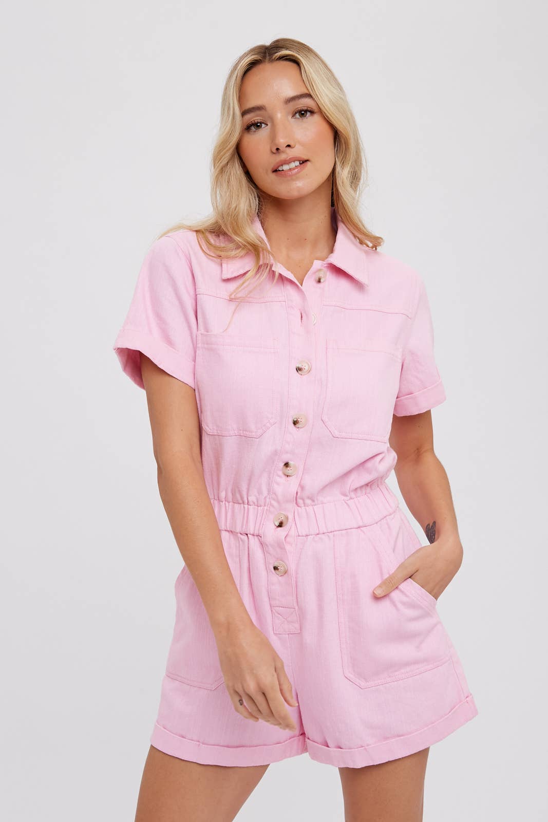 Bluivy - Wholesale Romper - Women's - BUTTON FRONT COTTON ROMPER22