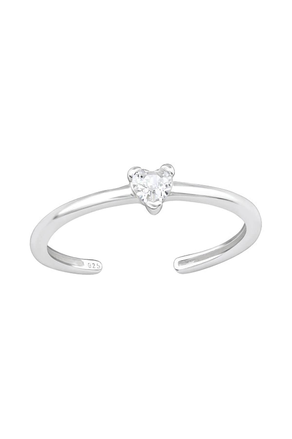 Zoey Simmons - Wholesale Toe Ring - Sterling Silver Adjustable Toe Ring with Heart CZ - SS1