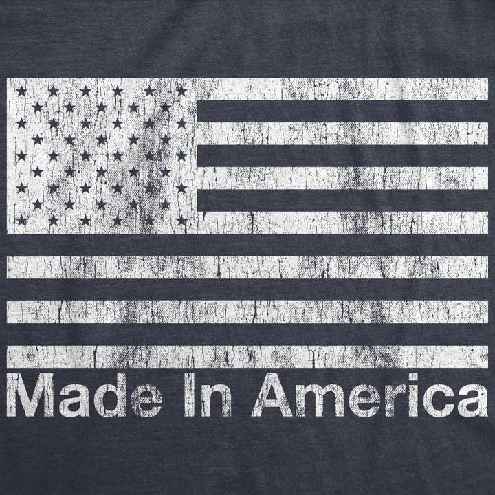 Heather Navy Made In America Men's Tshirt Fourth of July Graphic Tee for wholesale on Faire1