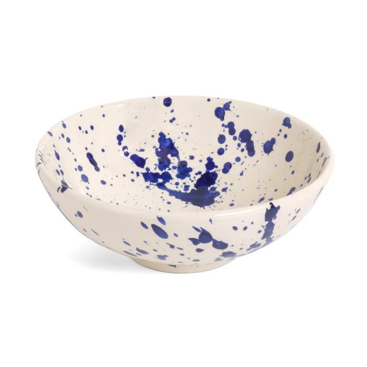 Pasta Bowl Blue Splatter for wholesale by ABS Pottery