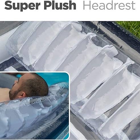 BARSUPPLY - Vente Jeu gonflable - Lit de piscine flottant XL, chaise longue gonflable, radeau, flotteur pour la natation/le bronzage, 70 « x 49", bleu marine