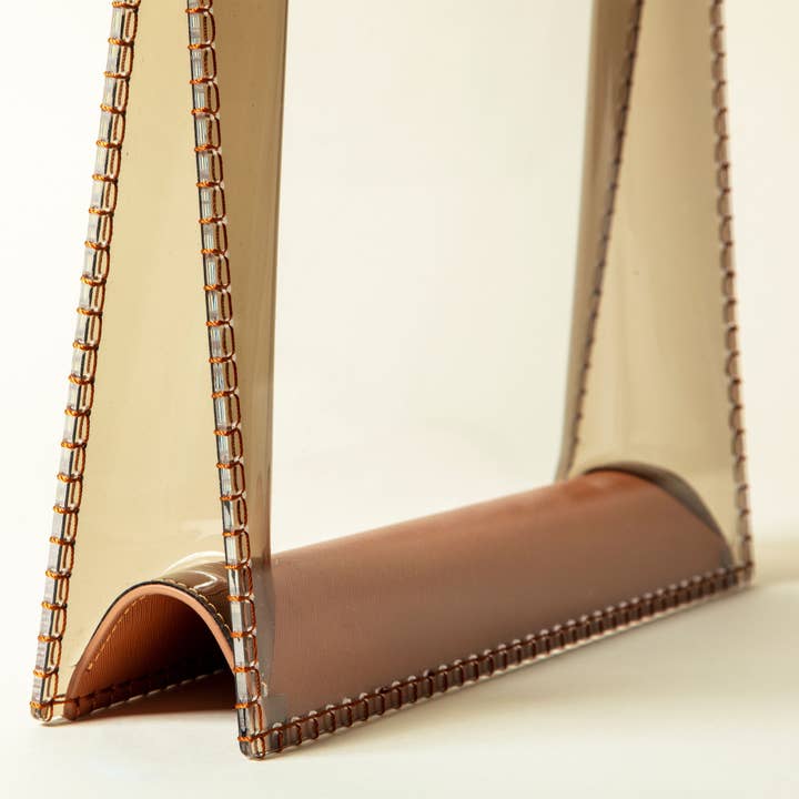 Sea Lily - Wholesale Clutch Bag - Women's - 7043 - Clear Clutch Bag with Camel Handle