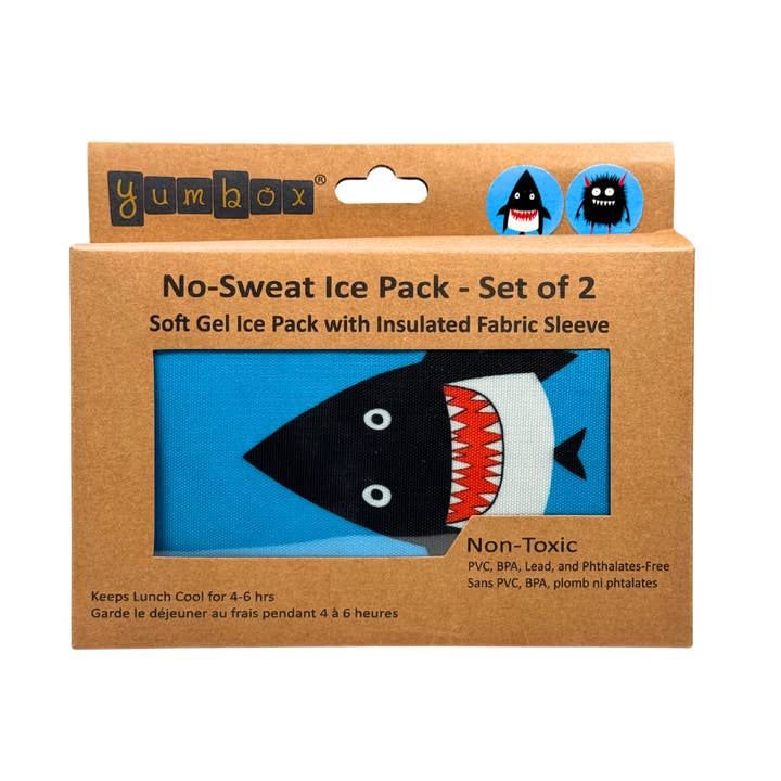 Yumbox - Wholesale Ice pack – Kids & baby - Gel Ice Packs in Fabric Sleeves 2-Pack - Monster & Shark6