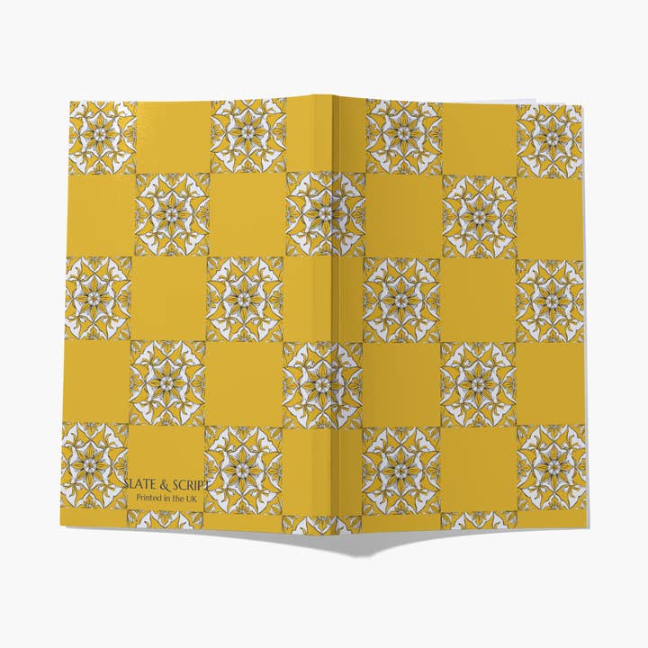 Slate and Script 'Amalfi Yellow tile' A5 Notebook 80 pages for wholesale by Slate and Script