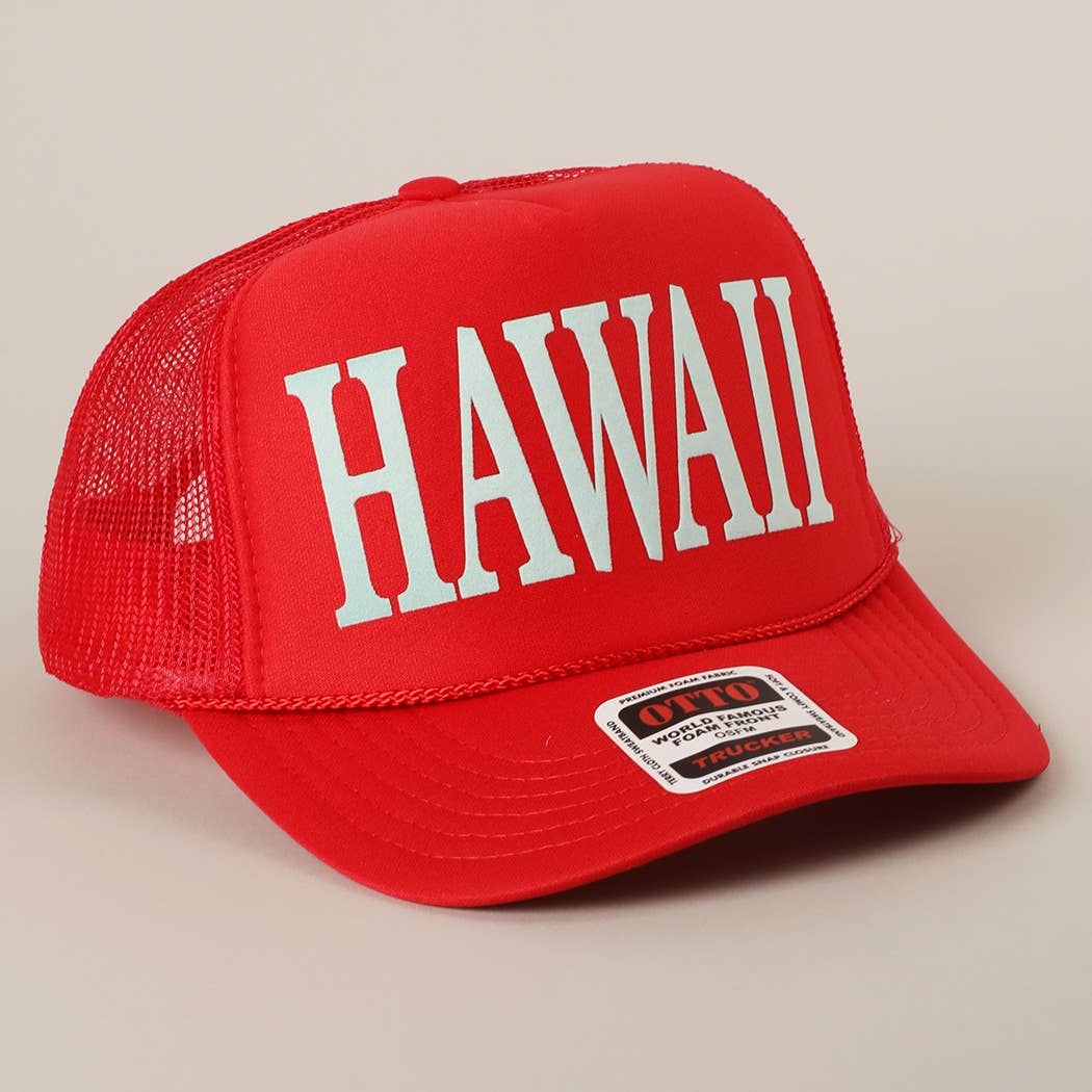 Fashion City - Wholesale Trucker Hat - Unisex - HAWAII Text Printed Mesh Back Foam Trucker Hat17