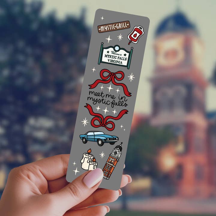 Meet Me in Mystic Falls TVD Inspired Dual-Sided Matte Cardstock Bookmark for wholesale by Awfullynerdy.co