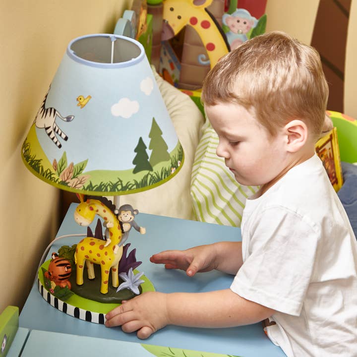 Blue Multi Color Toy Furniture -Sunny Safari Table Lamp for wholesale on Faire
