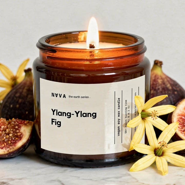 Bio-Sojakerze Ylang-Ylang und Feige für den Großhandel von NAVA