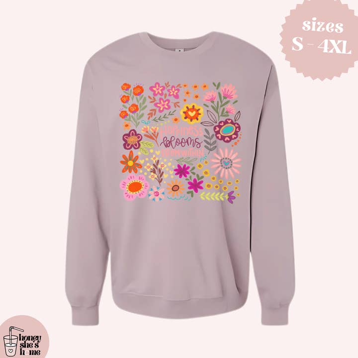Geluk Bloeit Bloemen Crewneck Sweater Geestelijke Gezondheid voor wholesale door honeysheshome