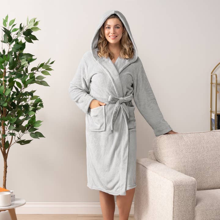 Pavilia - Wholesale Robe - Women's - Women's Classic Fleece Robe with Hood12