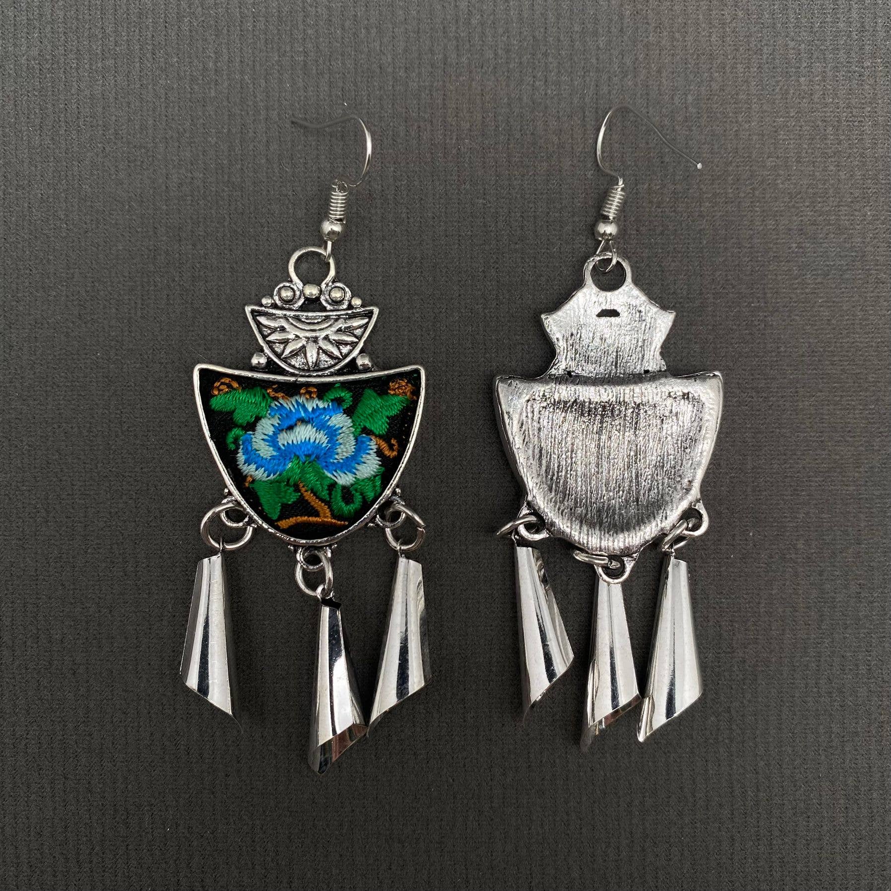 Mio Queena – wholesale Dangle earrings – Multi-style Vintage Woven Flower Pattern Ethnic Style Earrings21