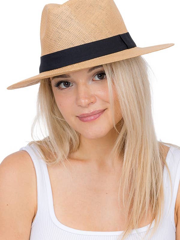 Weave Thin Lightweight Paper Straw Panama Rancher Hat for wholesale by Cap Zone