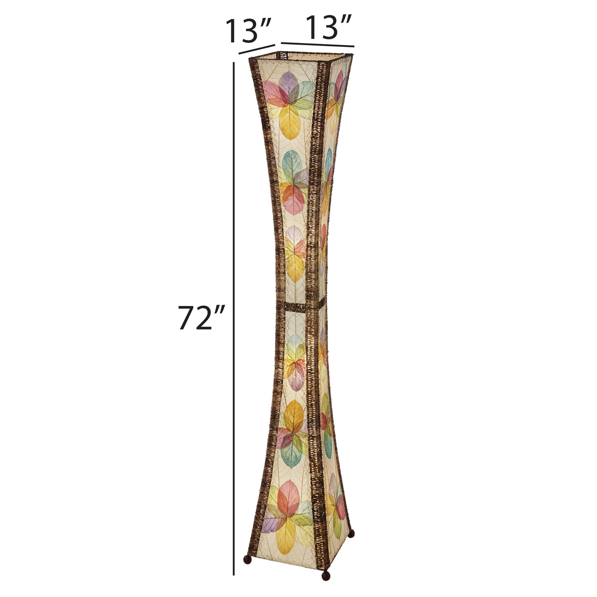 Eangee Home Design – wholesale Floor lamp – Hourglass Giant Lamp Multi Color, Real Leaves On Shade3