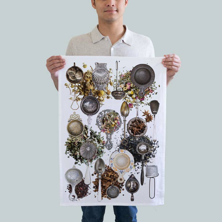 Tea Kitchen Towel Full Frame for wholesale by Red Bird’s House