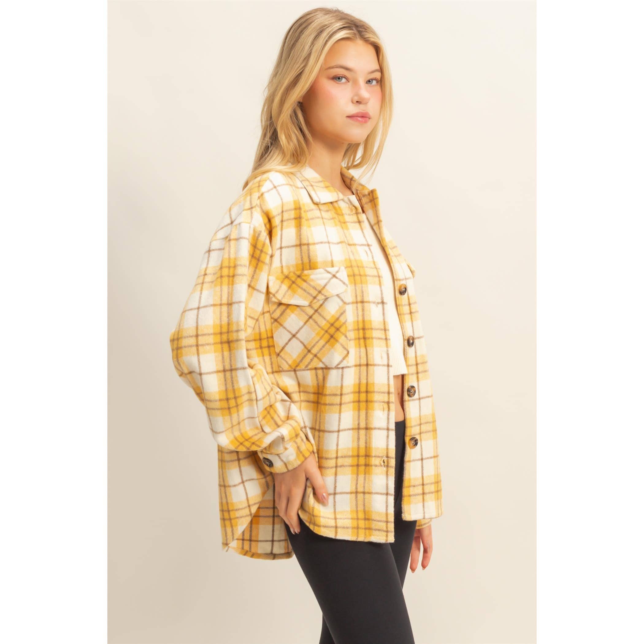 HYFVE - Wholesale Shirt Jacket/Shacket - Women's - Collared Plaid Shacket1