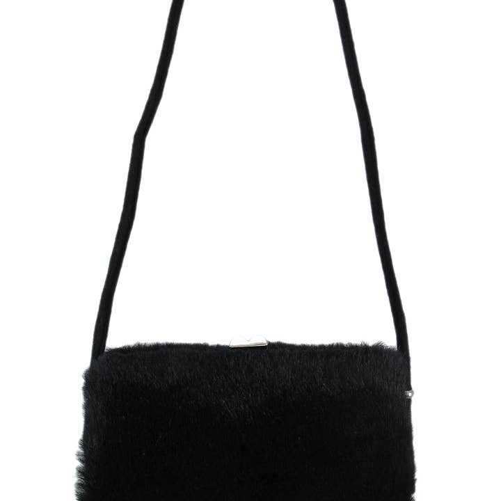 Sac de soirée à cadre rigide en fausse fourrure pour la vente par Things2Die4