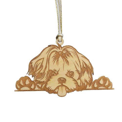 Long-Haired Shih Tzu Dog Ornament for Christmas Tree for wholesale by Sugar Crush Co
