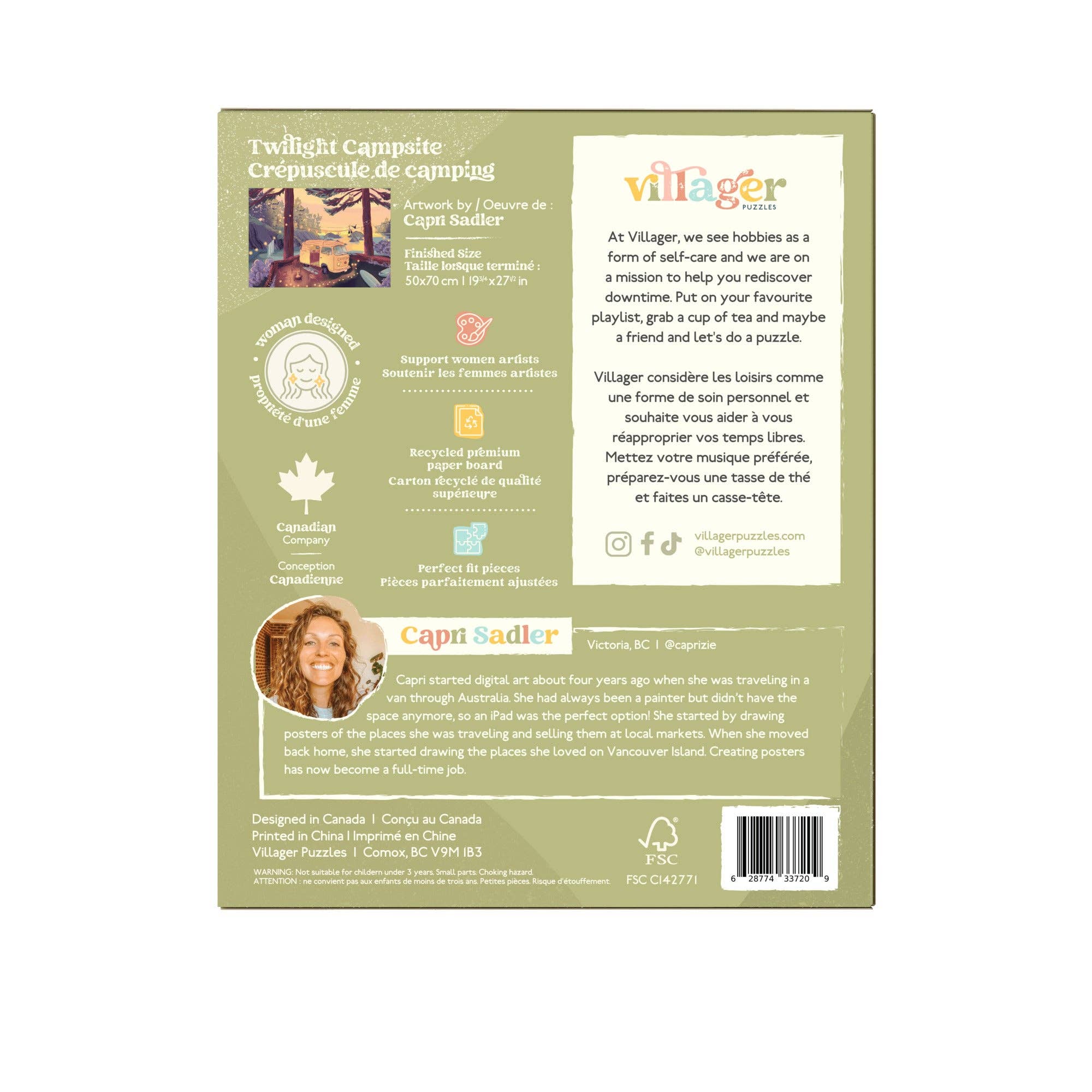 Villager Puzzles - Wholesale Puzzle - Adult - Twilight Campsite | 1000-Piece Puzzle | Designed in Canada2