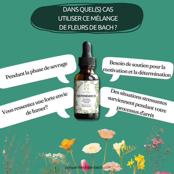 Conseil fleur de Bach – Großhandel Nahrungsergänzungsmittel/Vitamin zum Einnehmen – Bachblüten Abhängigkeit