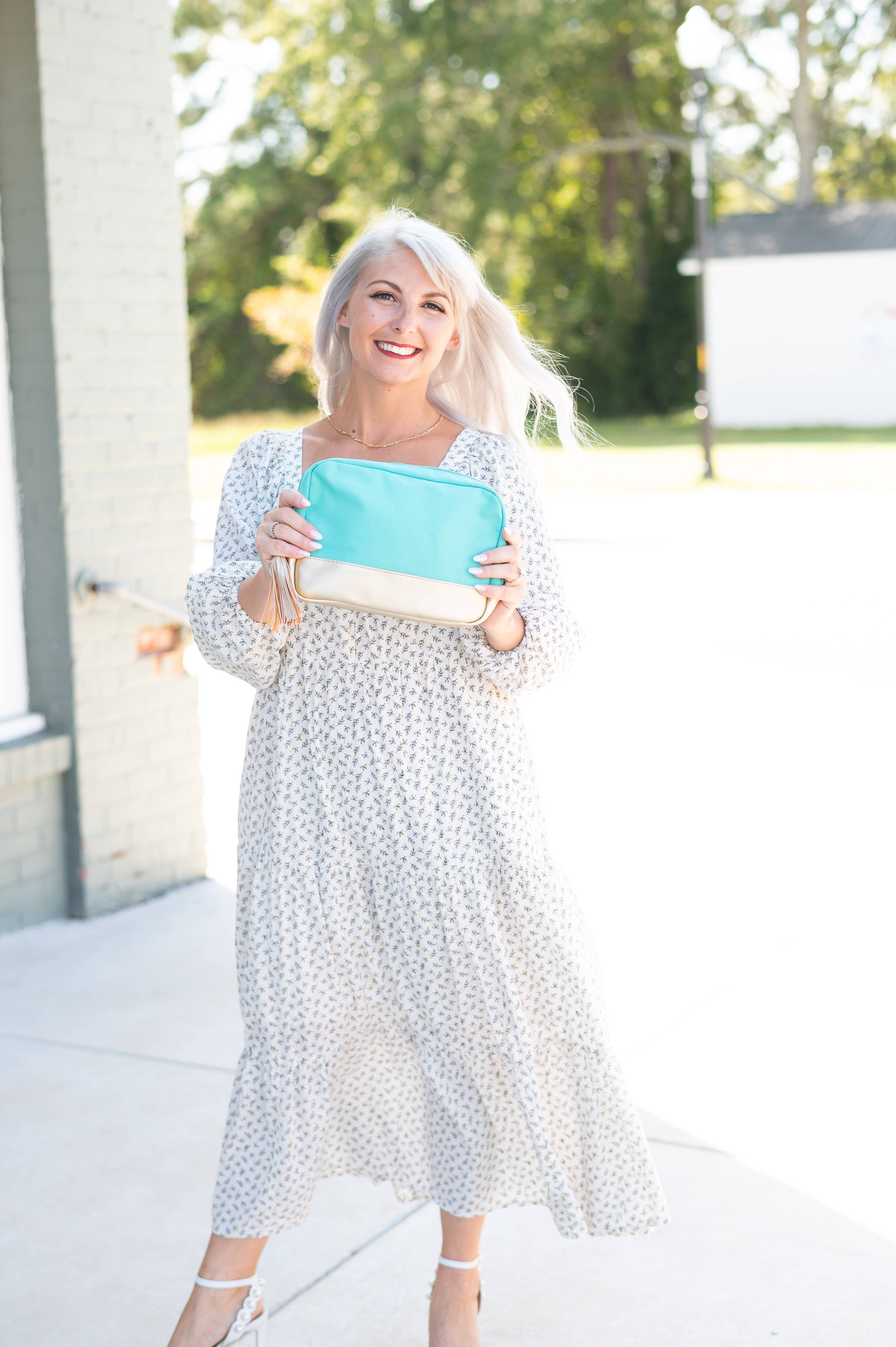 Mint Cabana Cosmetic Bag for wholesale on Faire2