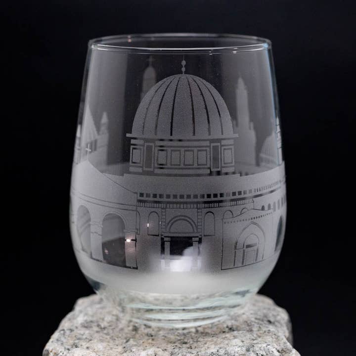 Jerusalem Skyline wijnglas voor wholesale door Urban & Etched