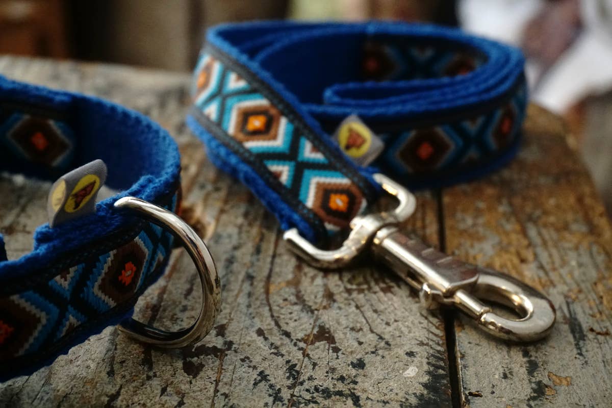 hundsfutter - Wholesale Pet Collar - Dog - Dark navy blue design necklace and strap set14