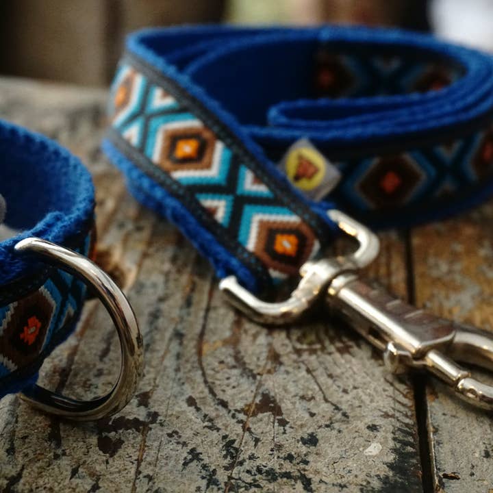 hundsfutter - Wholesale Pet Collar - Dog - Dark navy blue design necklace and strap set14