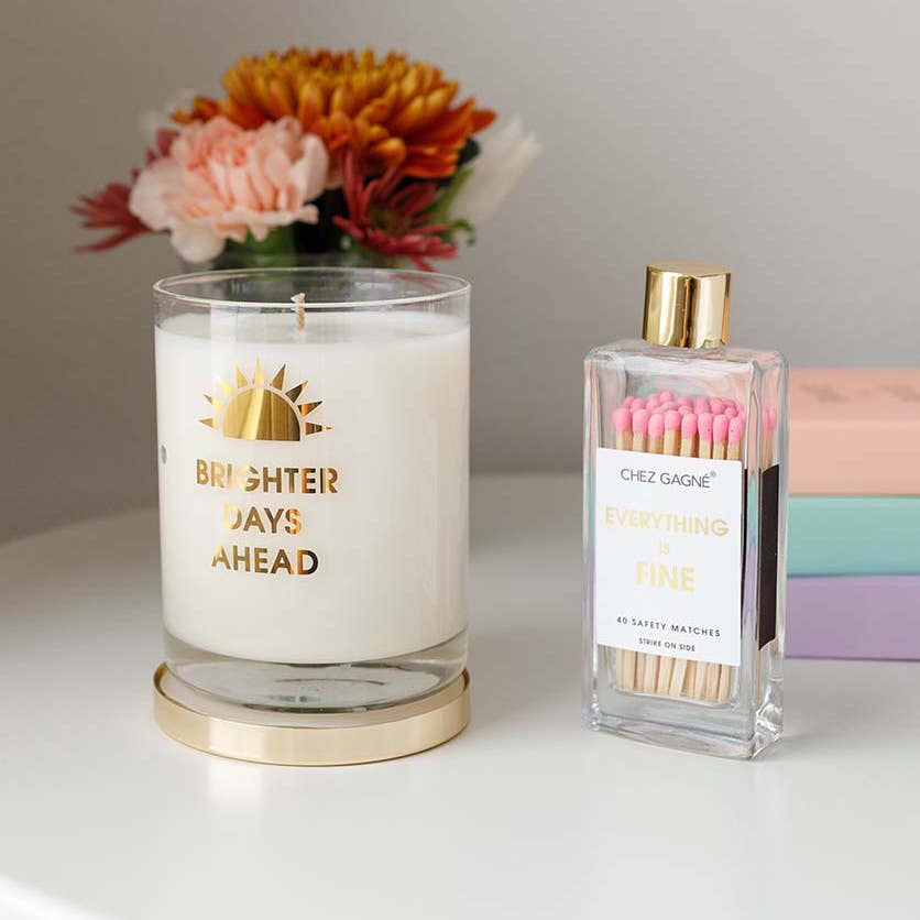 Chez Gagné - Wholesale Matches - Everything is Fine - Glass Bottle Safety Matches - Pink5