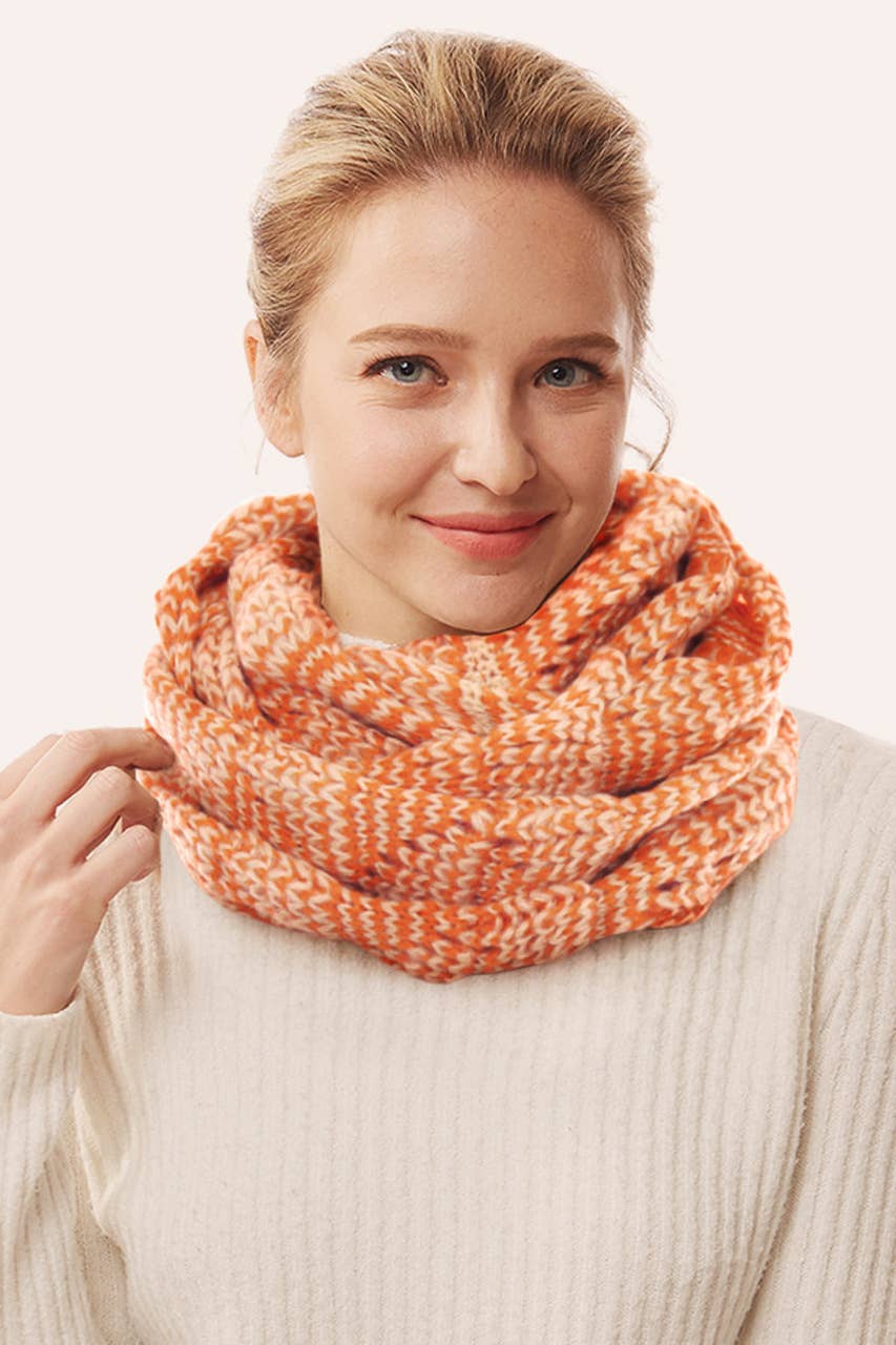 Hana - Wholesale Scarf - Women's - Two Tone Knit Infinity Scarf2