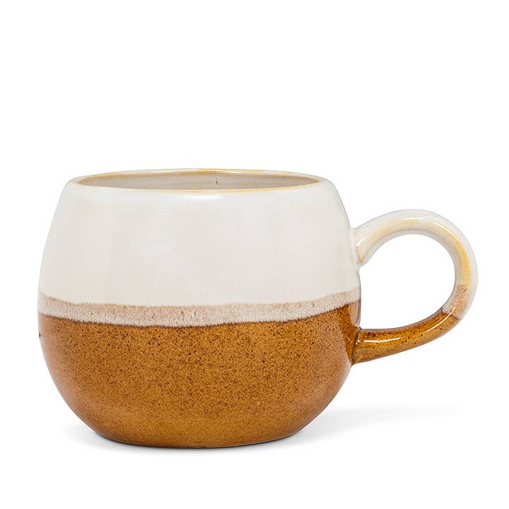 Abbott - Wholesale Coffee Mug - Wht/Brn Ball Mug-3.5"H(16oz)