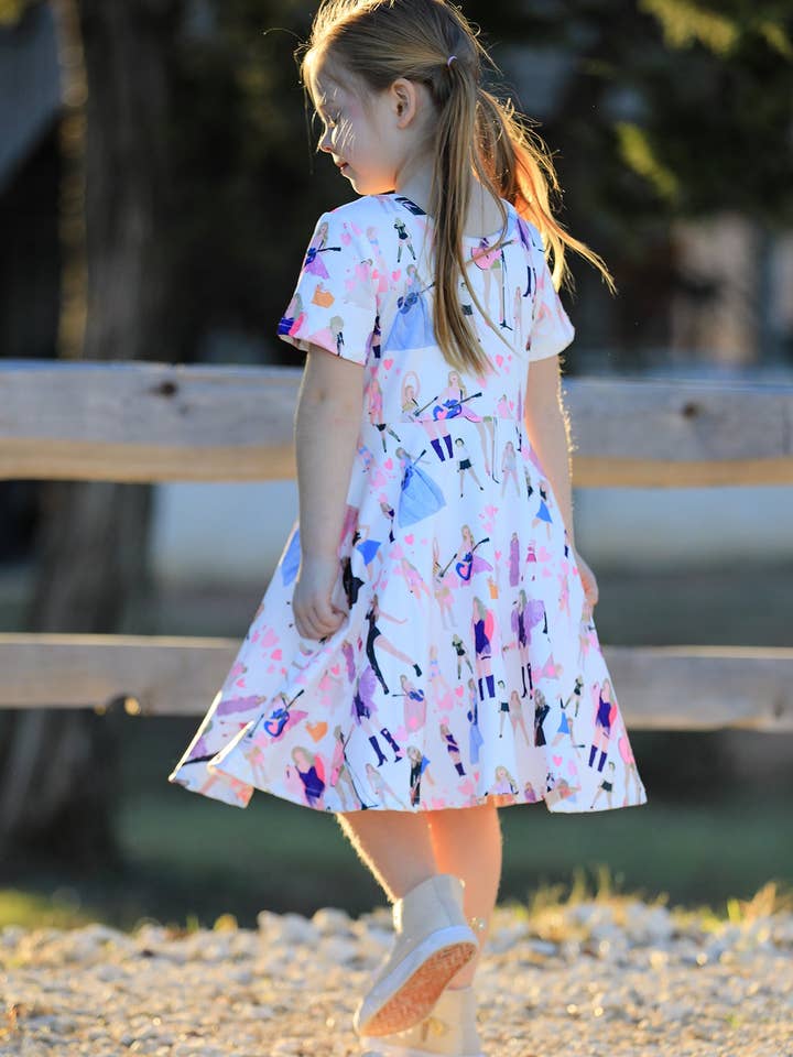 Rylee Faith Designs - Wholesale Dress - Kids - TS Print Milk Silk Short Sleeve Print Girls Dress5