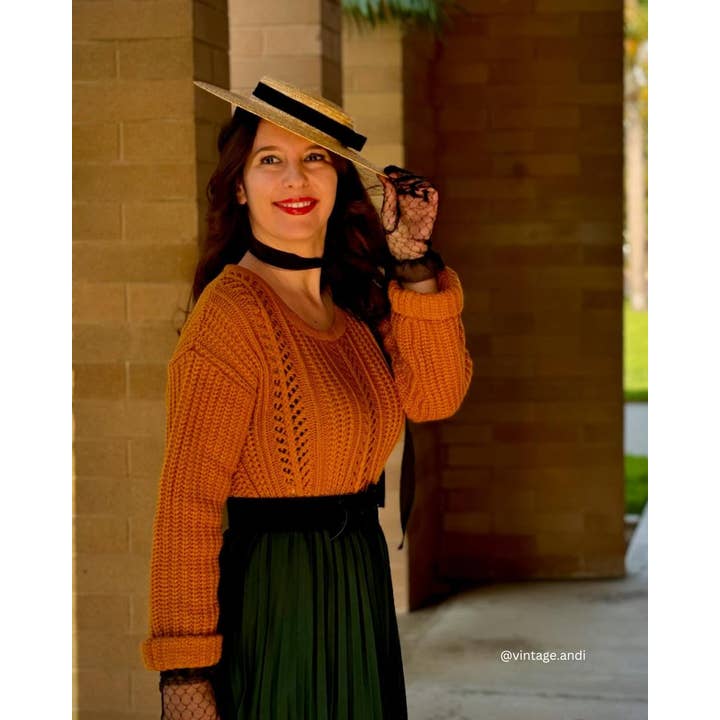 Mak - Wholesale Knit Sweater - Women's - Leaf Crochet Detailed Rolled Up Sleeve Sweater HB205220