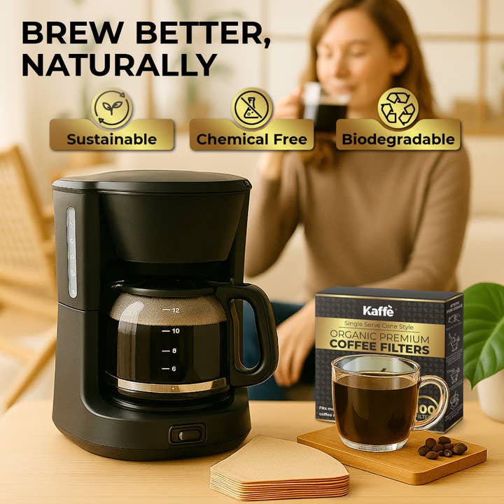 Kaffe - Wholesale Coffee filter - Organic Cone Coffee Filters #4 (100 Pack) - Natural Brown5