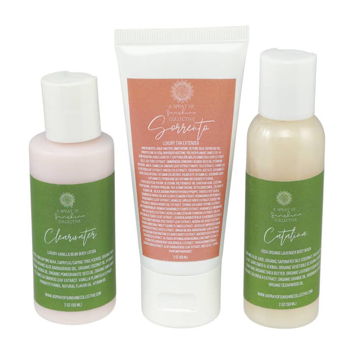 A Spray of Sunshine - Wholesale Bath & Body Set - Travel Kit: Body Wash + Tan Extender1