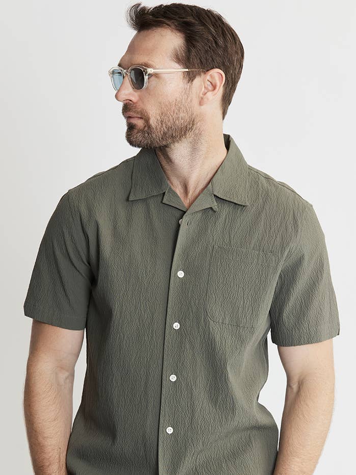 Seersucker kortärmad campingskjorta för wholesale av JACHS NY