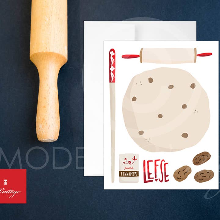 Lefse Blanco Notitiekaart voor wholesale door Modern Vintage Design Studio