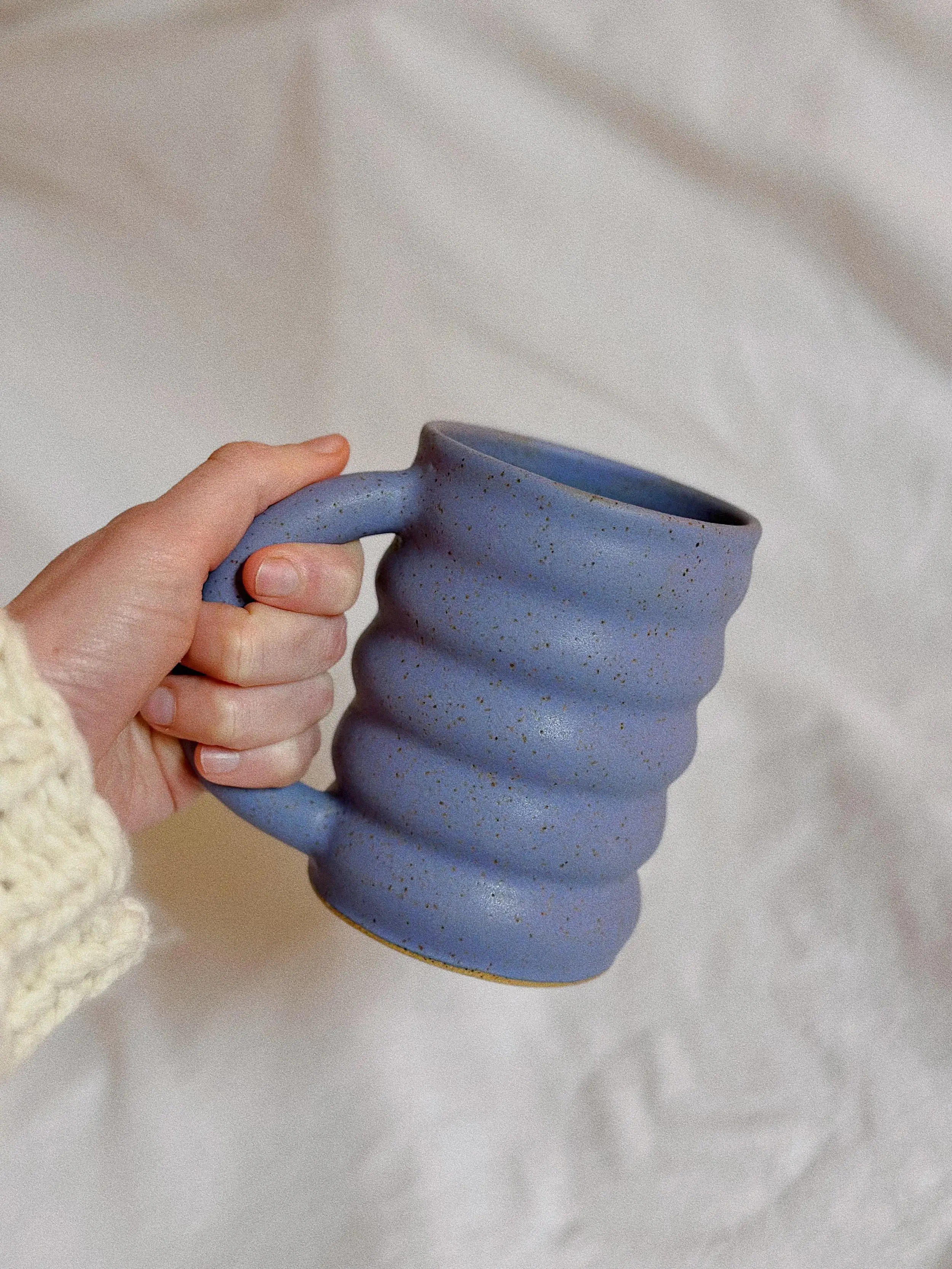 Pepper Stone Ceramics - Wholesale Coffee Mug - Tall Wavy Mug3