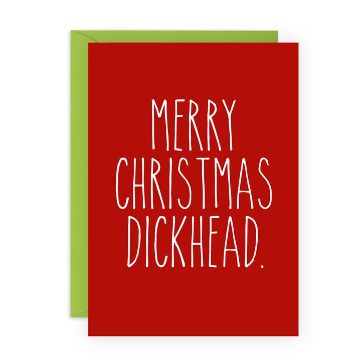 MERRY XMAS DICKHEAD Christmas Card for Him, Her for wholesale by Central 23 Cards