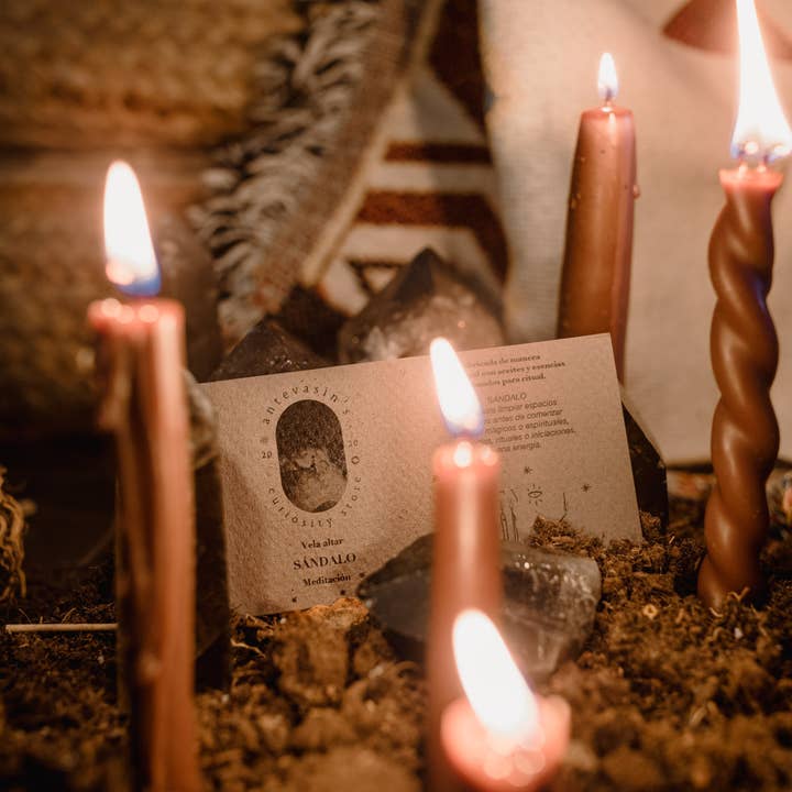 Antevasin´s Store - Wholesale Votive Candle - SANDALWOOD brown ritual candle (meditation) 15gr x 13cm5