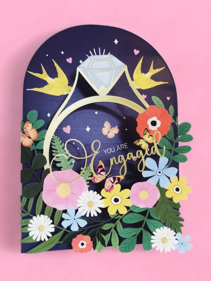 VERLOBUNG STANZUNG RING GRUSSKARTE ALLJOY DESIGN für den Großhandel von Notes & Queries, Inc.