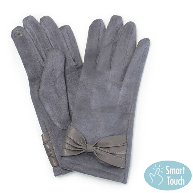 Hana - Wholesale Handschoenen - Dames - Ribbon Deco Suede Feel Winterhandschoenen5