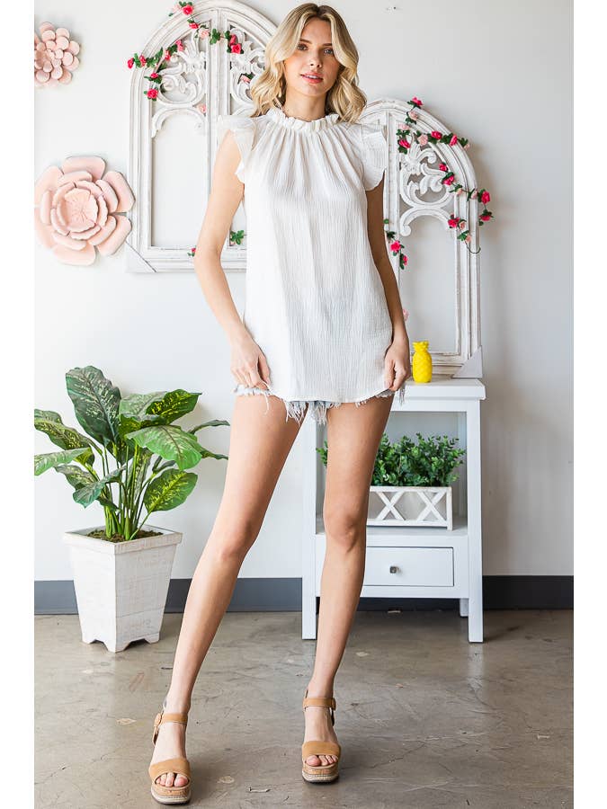 7th Ray - Vendita all'ingrosso Camicetta - Donna - Blusa da donna in cotone con collo arricciato T510410