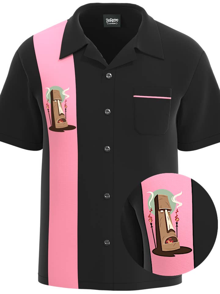 BeRetro Clothing - Wholesale Button Down Shirt - Men's - Atomic Tiki Retro 50's Bowling Shirt