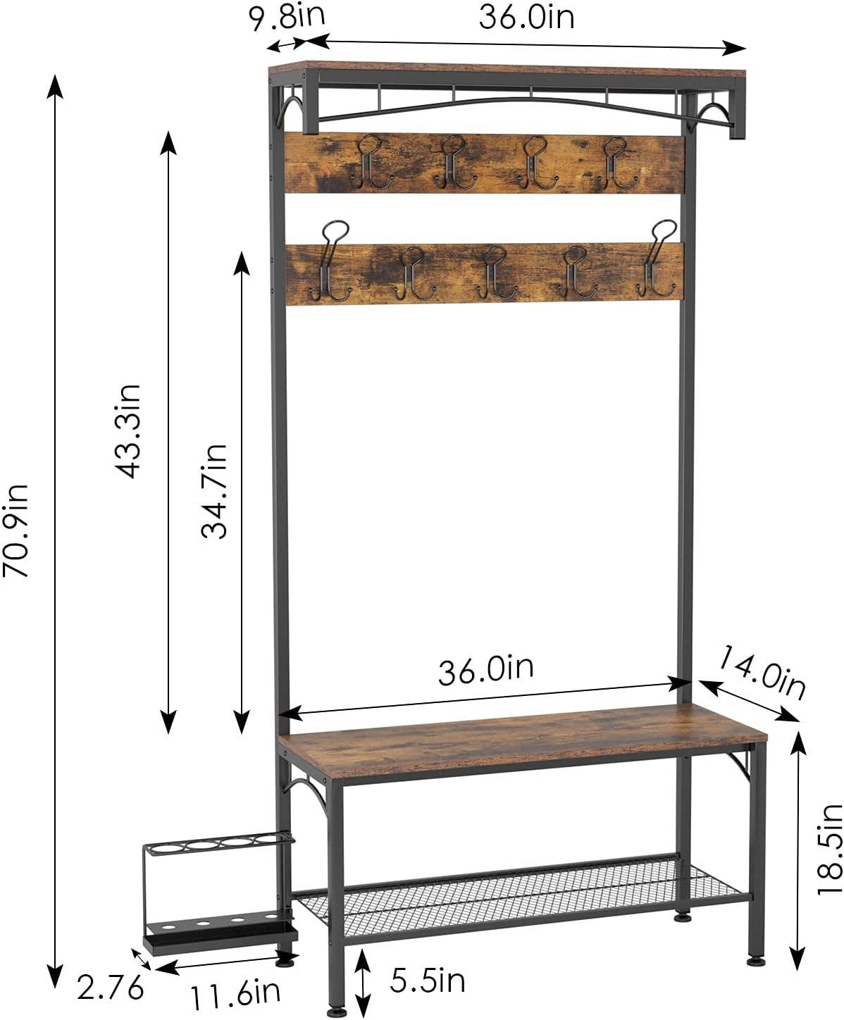 Above Edge – wholesale Coat rack – Entryway Coat Rack Shoe Bench1