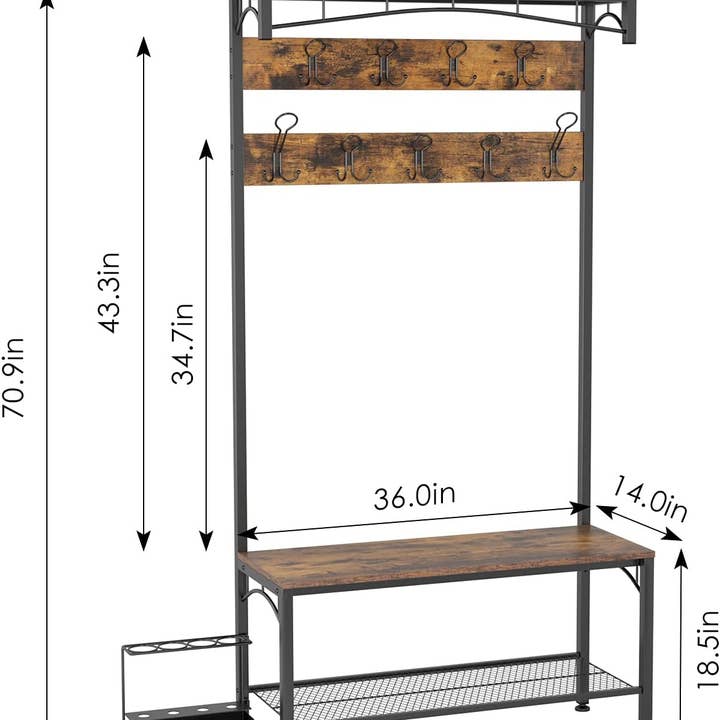 Above Edge - Wholesale Coat rack - Entryway Coat Rack Shoe Bench1