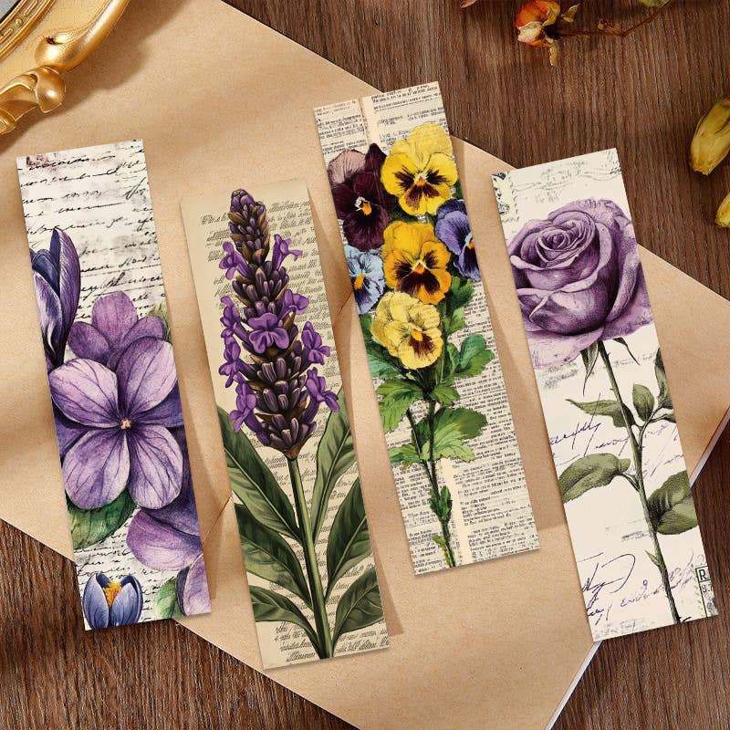 Magnifique Hearts – wholesale Bookmark – Vintage Floral Bookmarks – 5.9" Botanical Illustrations1