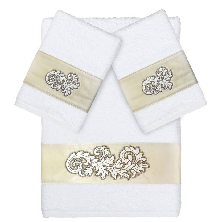 Asciugamani decorati con acanto per la vendita all'ingrosso da parte di Khalpera